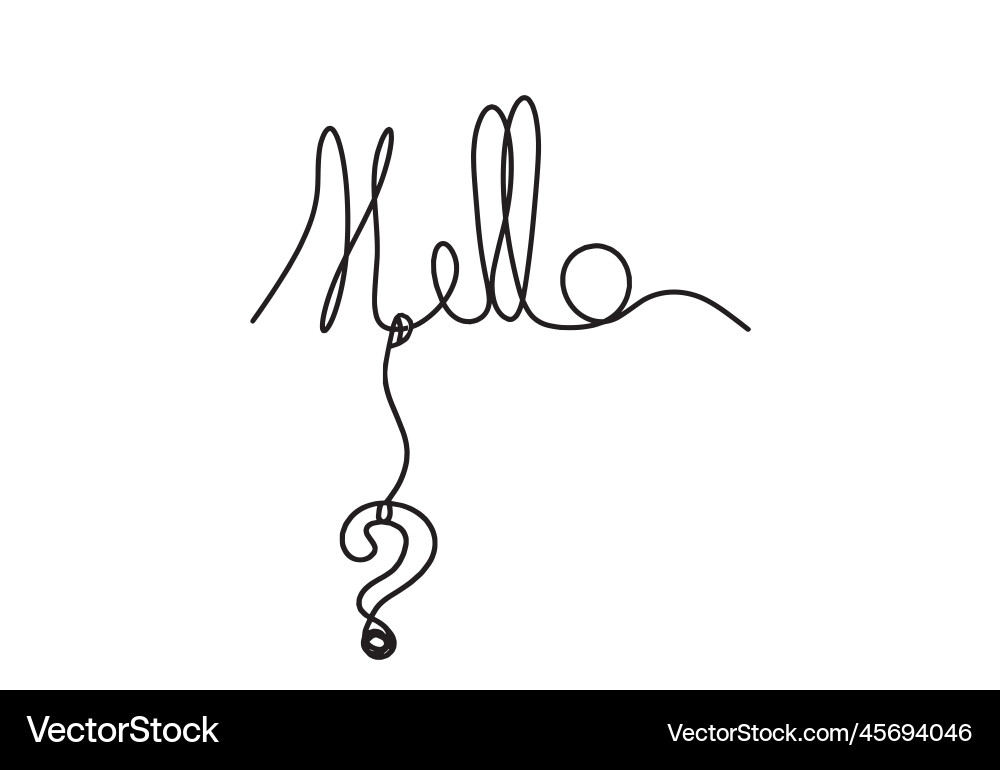 With question mark as continuous line drawing With question mark as continuous line drawing vector image
