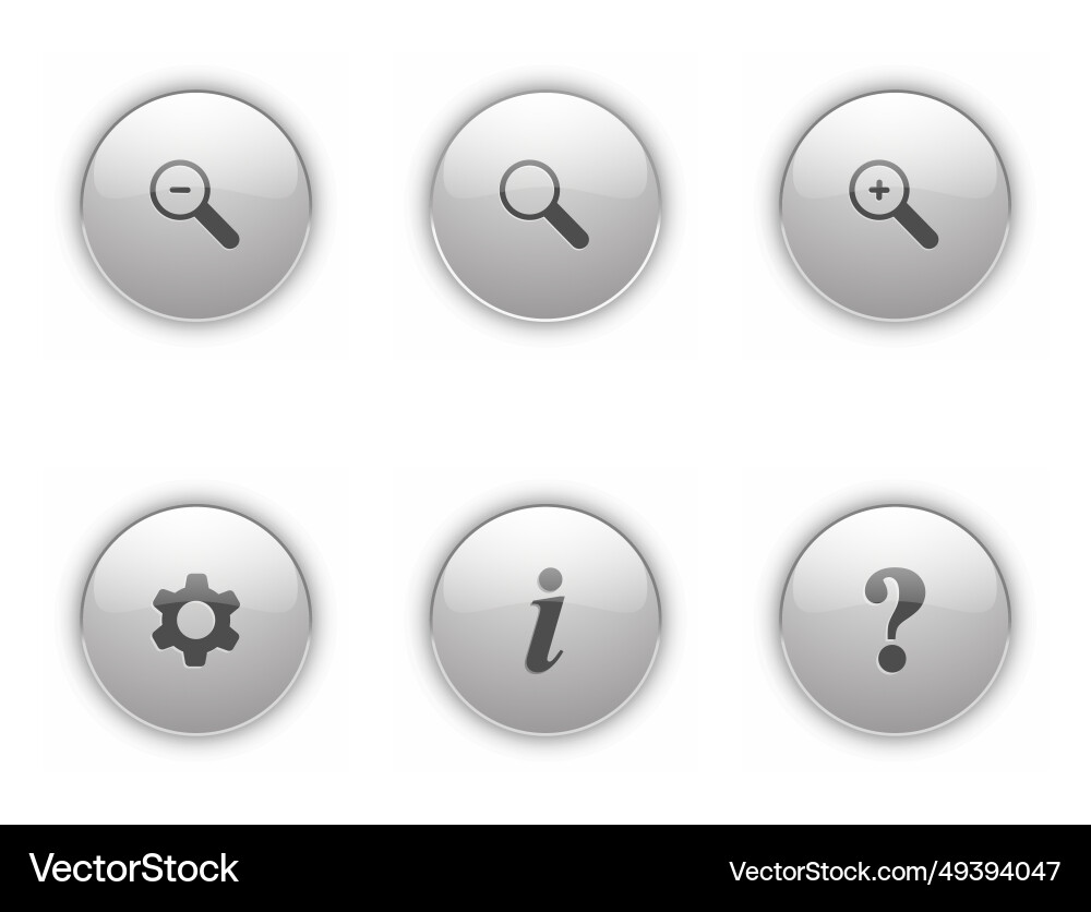 A set of functional control buttons button A set of functional control buttons button vector image