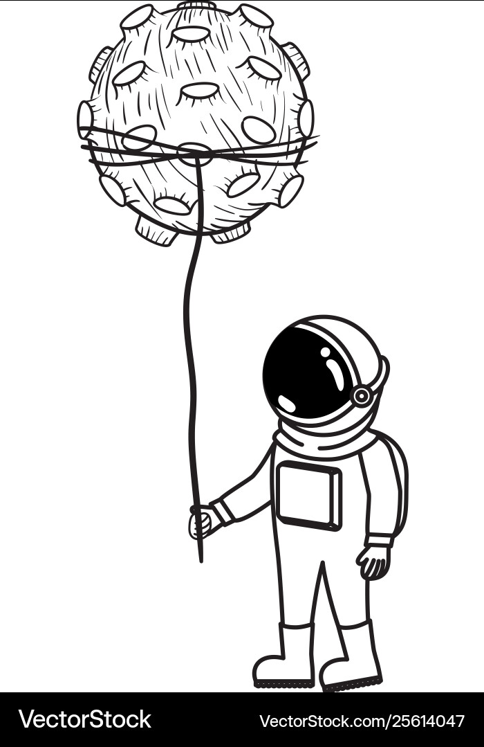 Astronaut with spacesuit and planet in white Astronaut with spacesuit and planet in white vector image