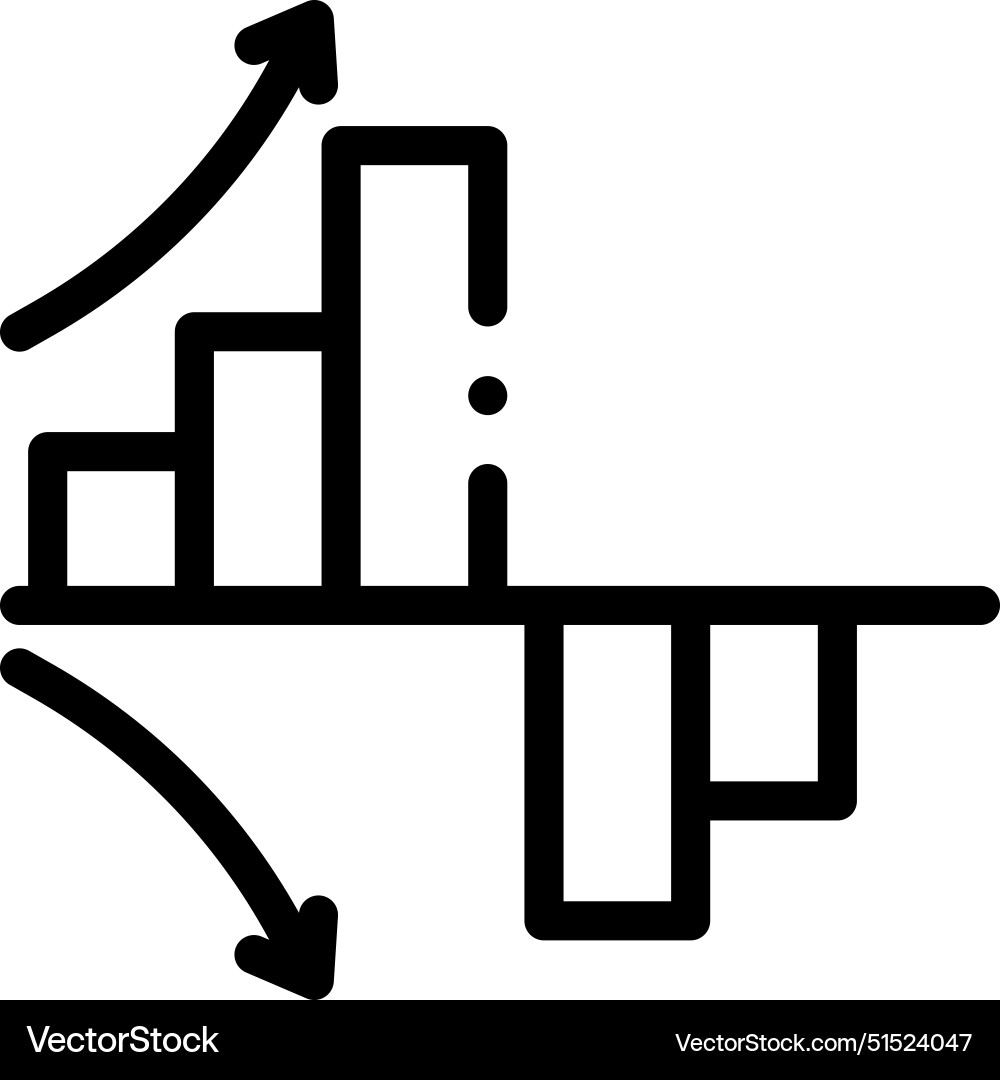 Bar chart icon thin linear style design isolated Vector Image