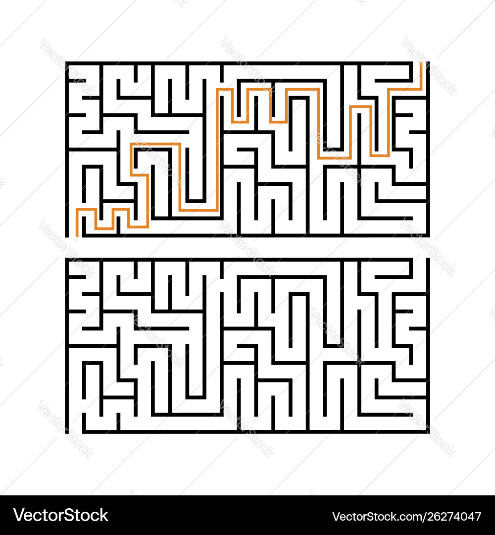 Black rectangular labyrinth with an input Black rectangular labyrinth with an input vector image