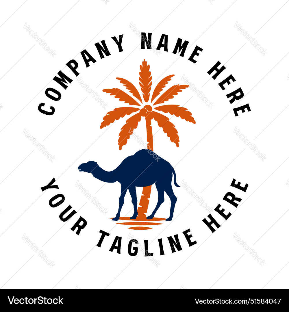 Circular middle east desert with palm date Circular middle east desert with palm date Vector Image
