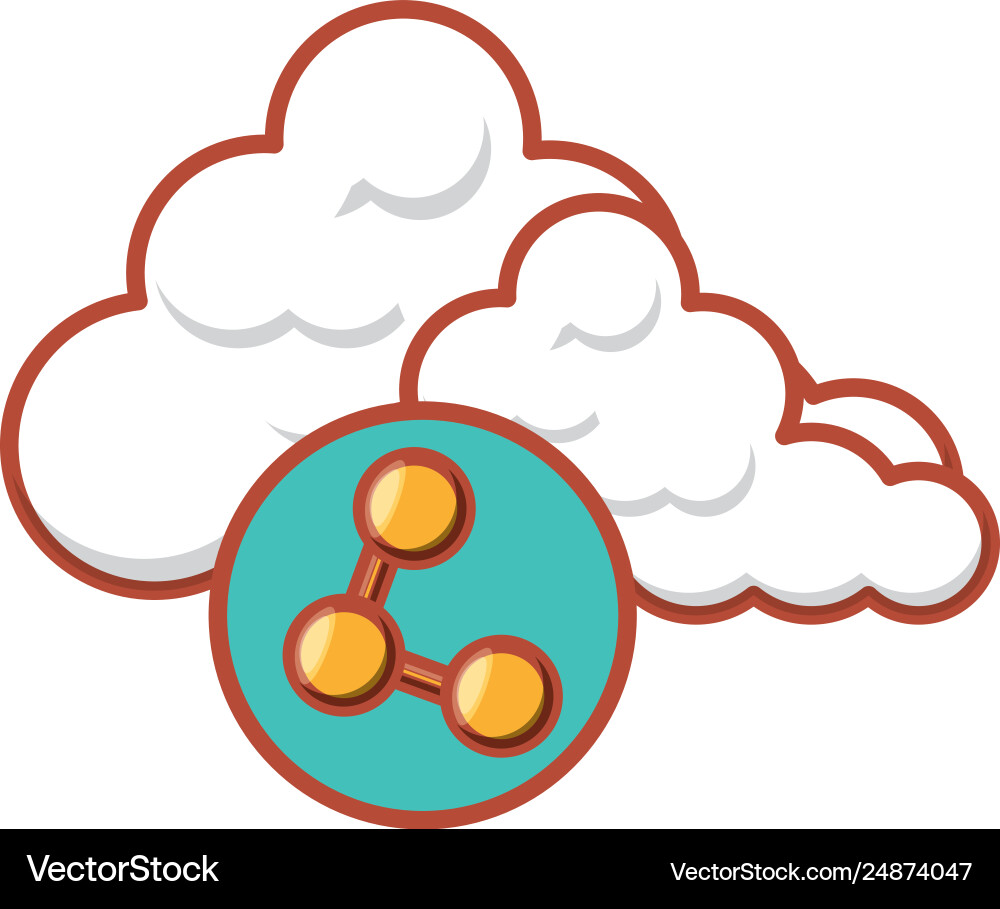 Cloud computing server with share symbol vector image