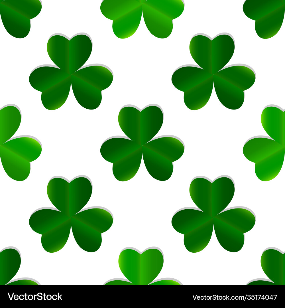 Clover Leaf Seamless Pattern Vector Image
