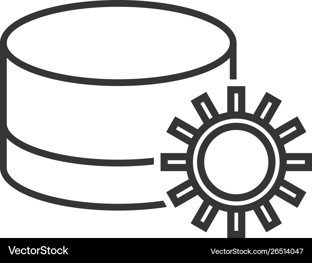 Database setting line black icon vector image