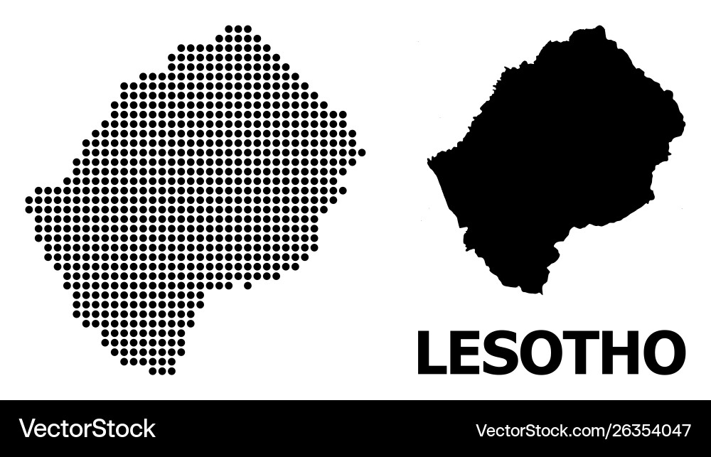 Dotted pattern map lesotho Vector Image