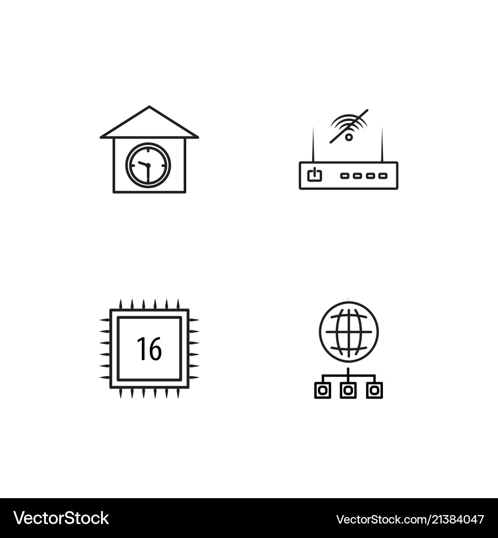 Electrical devices linear icons set simple vector image