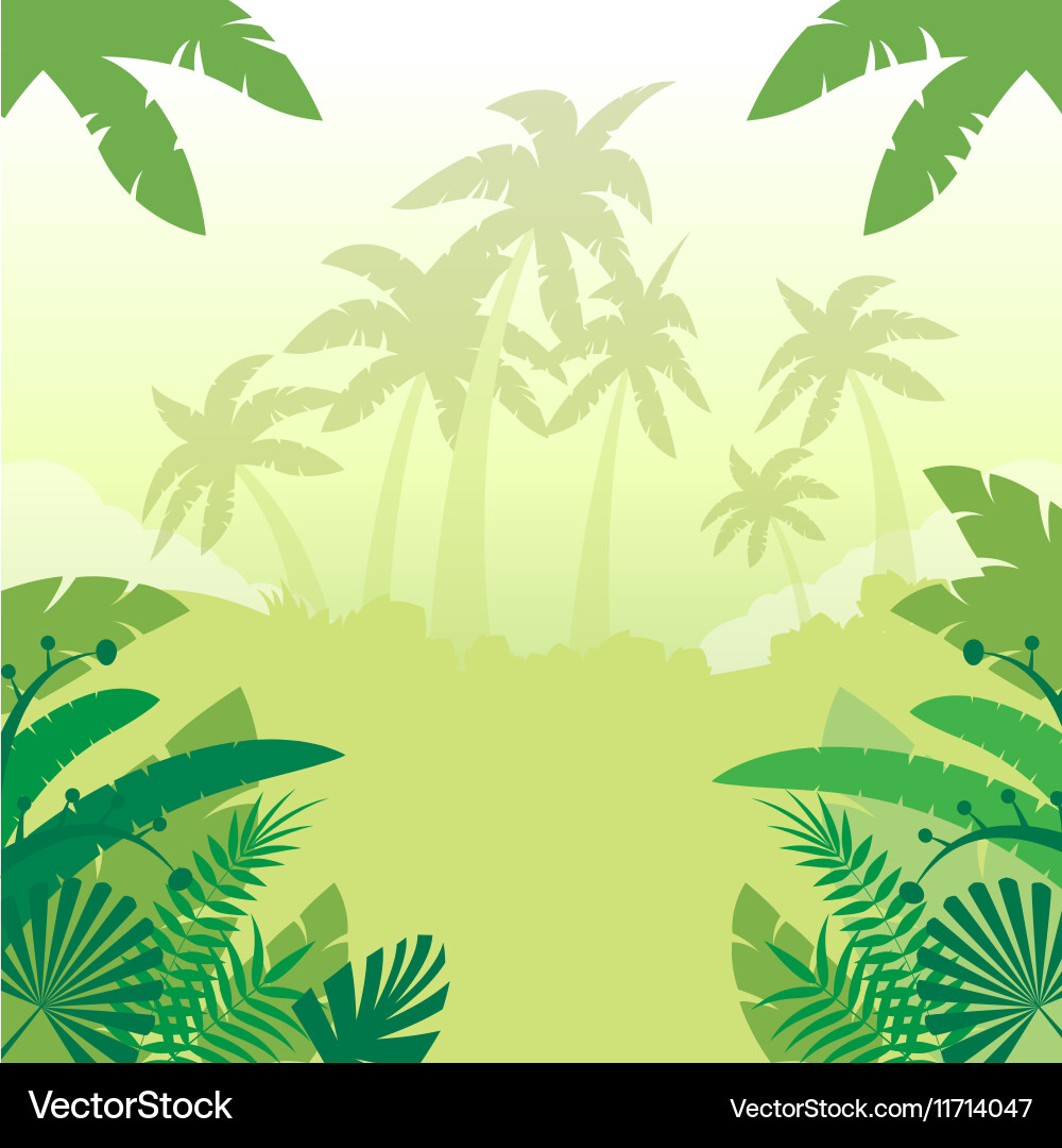 Jungle flat background Royalty Free Vector Image