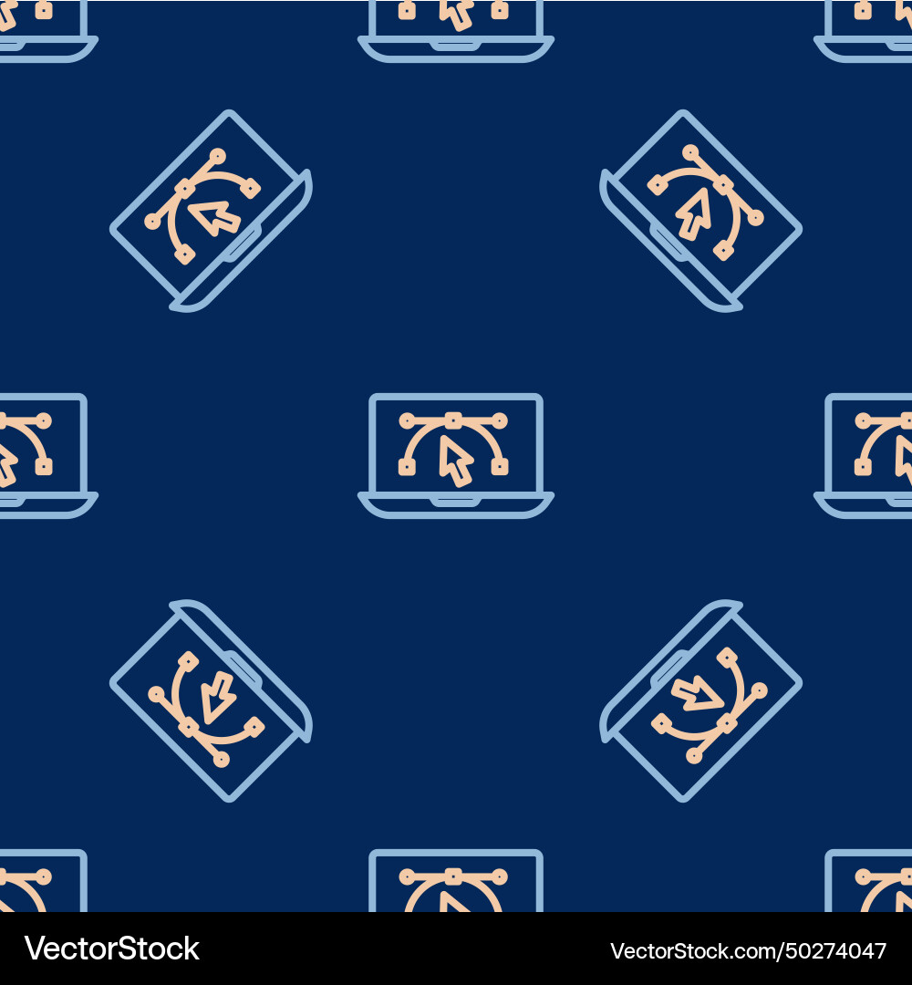 Line computer display with design program icon Line computer display with design program icon vector image