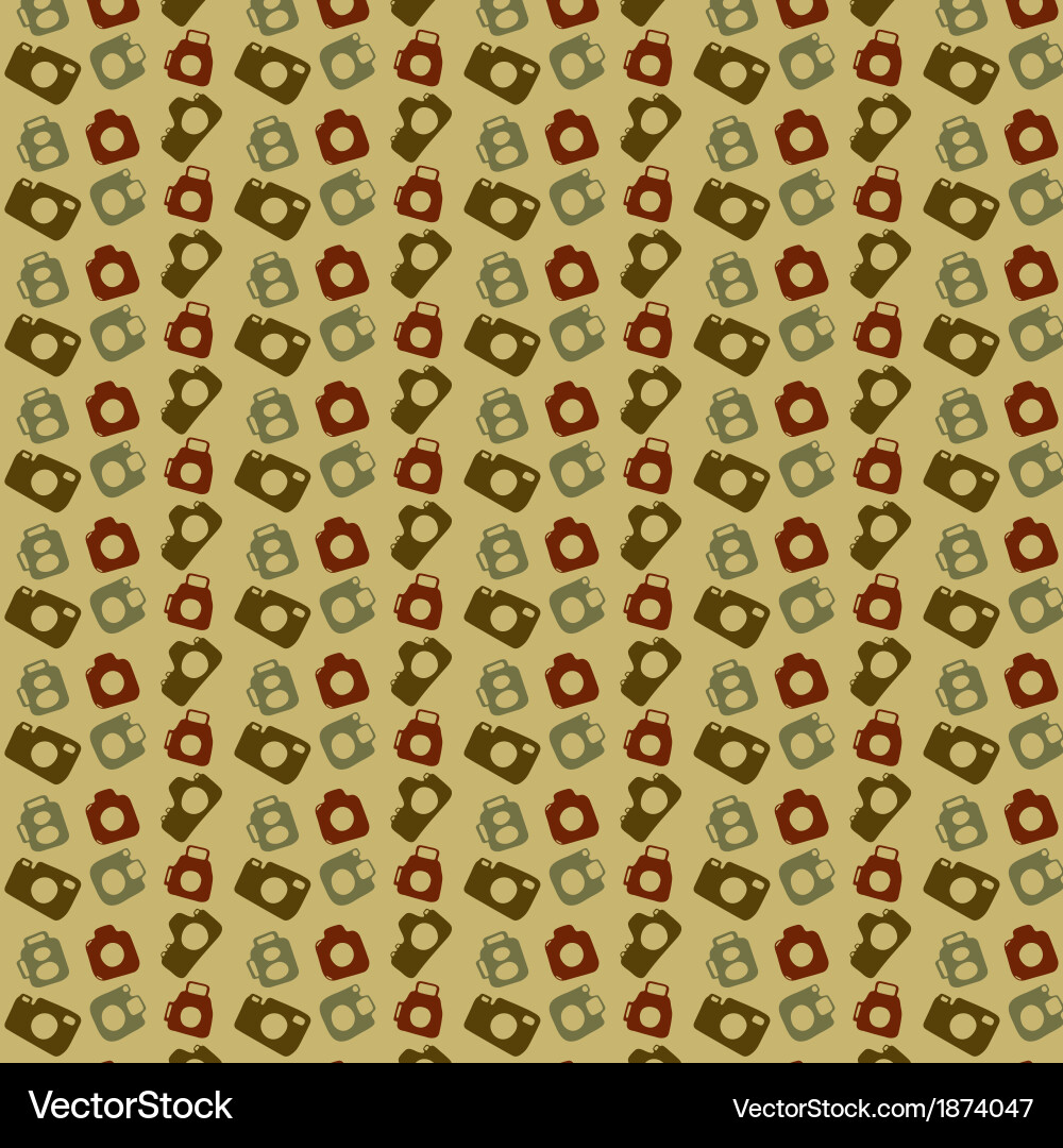 Retro Camera Icon Pattern vector image
