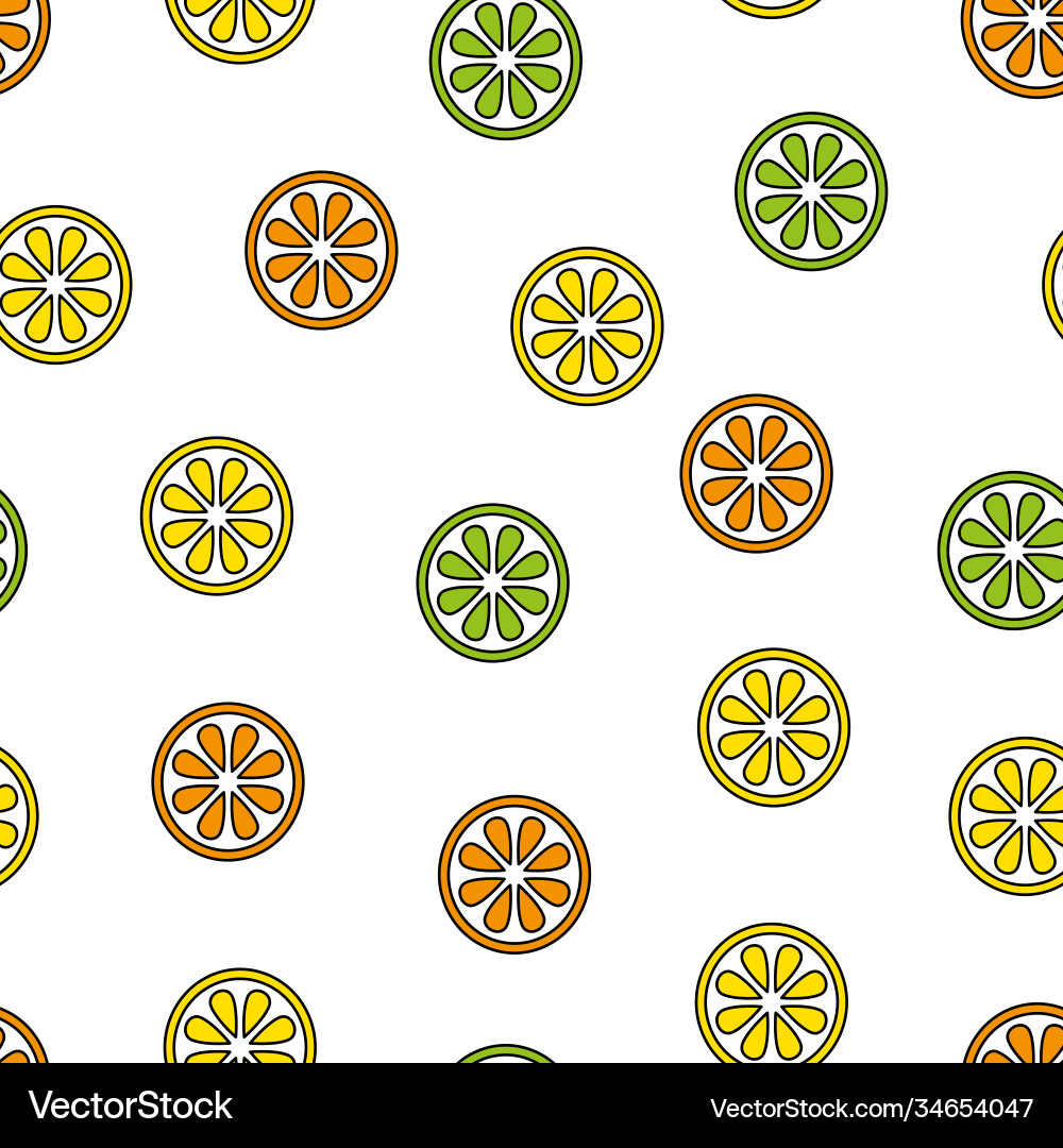 Seamless pattern slice citrus Vector Image