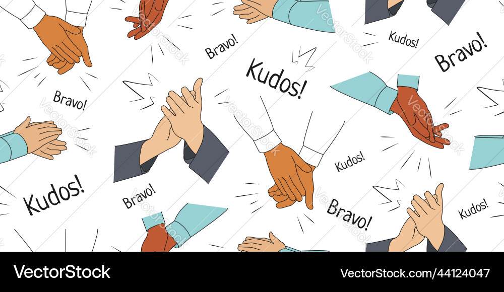 Seamless pattern with applause handclaps Vector Image
