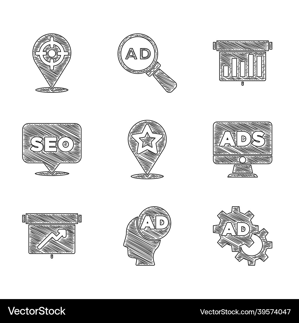 Set map pointer with star advertising board Set map pointer with star advertising board Vector Image