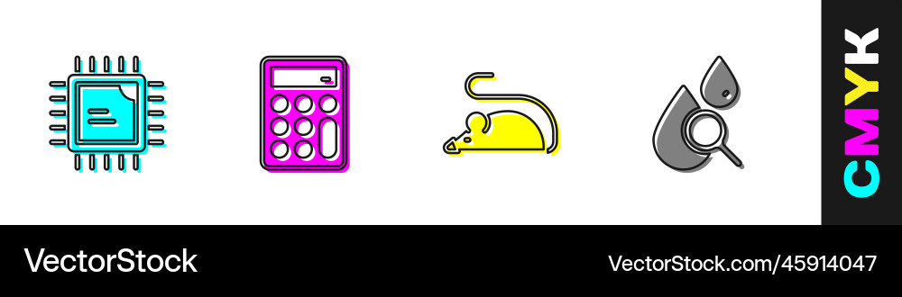 Set processor cpu calculator experimental mouse Set processor cpu calculator experimental mouse vector image