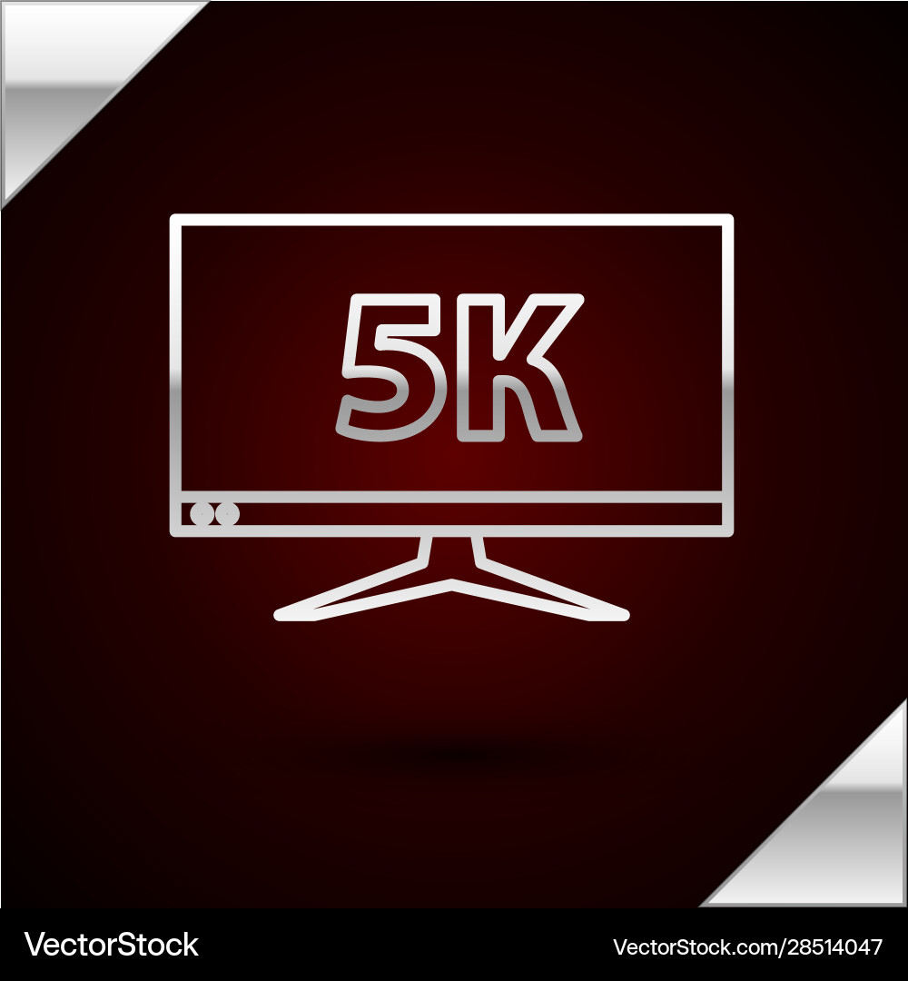 Silver line computer pc monitor display with 5k Silver line computer pc monitor display with 5k vector image
