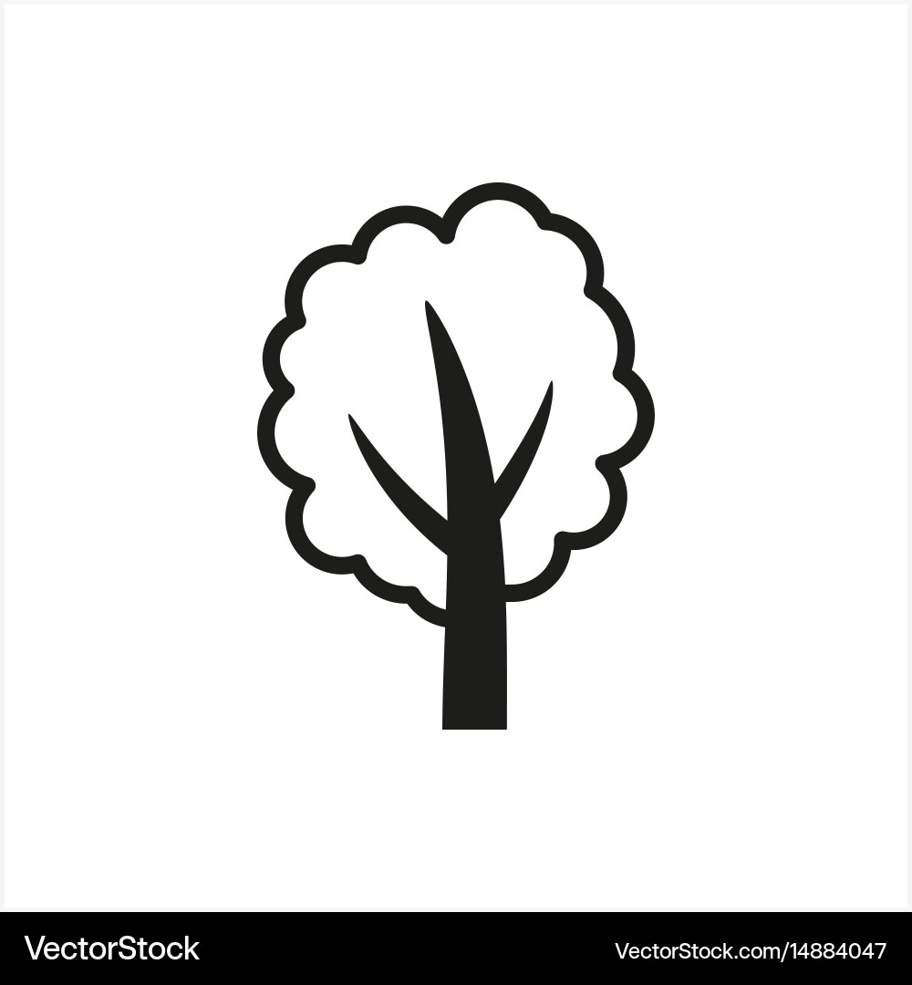 Simple minimal black tree icon symbol style vector image