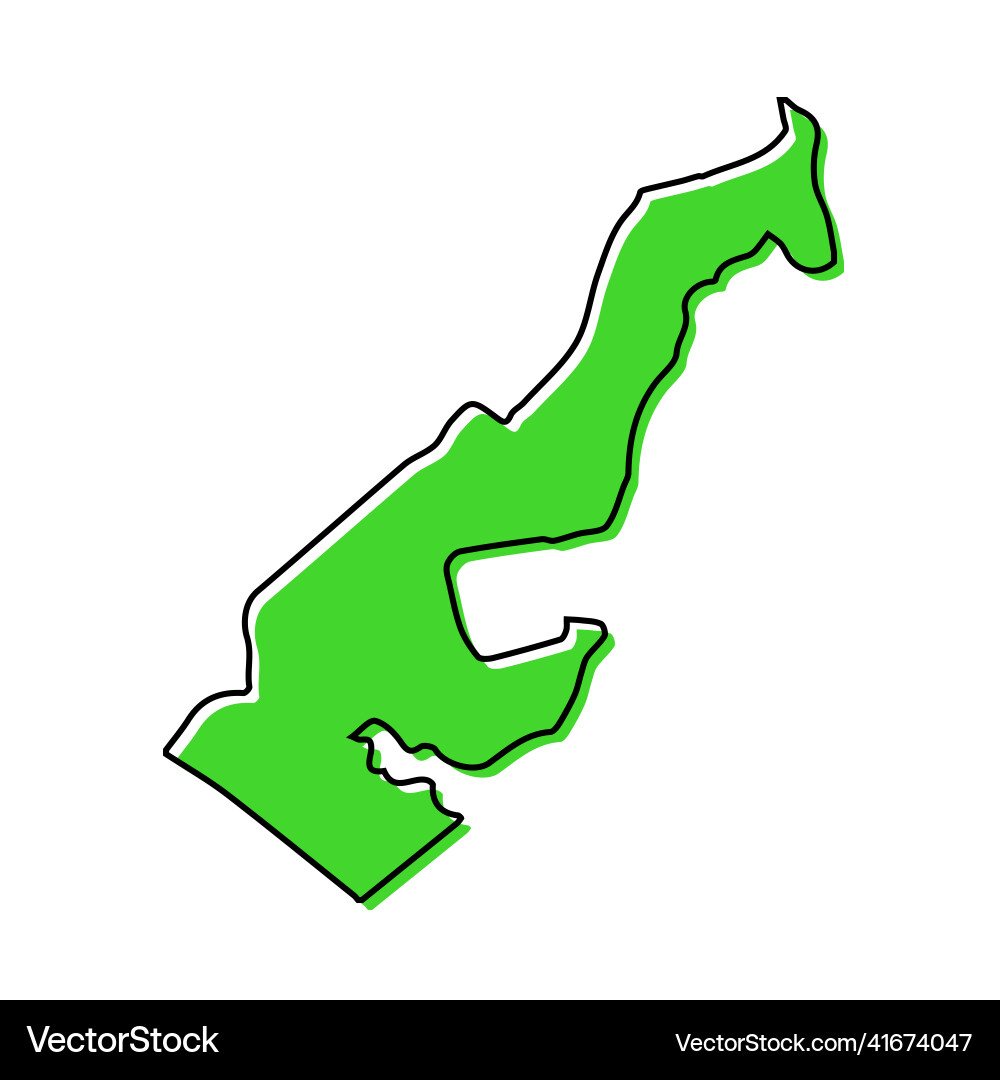 Simple outline map of monaco stylized line design vector image