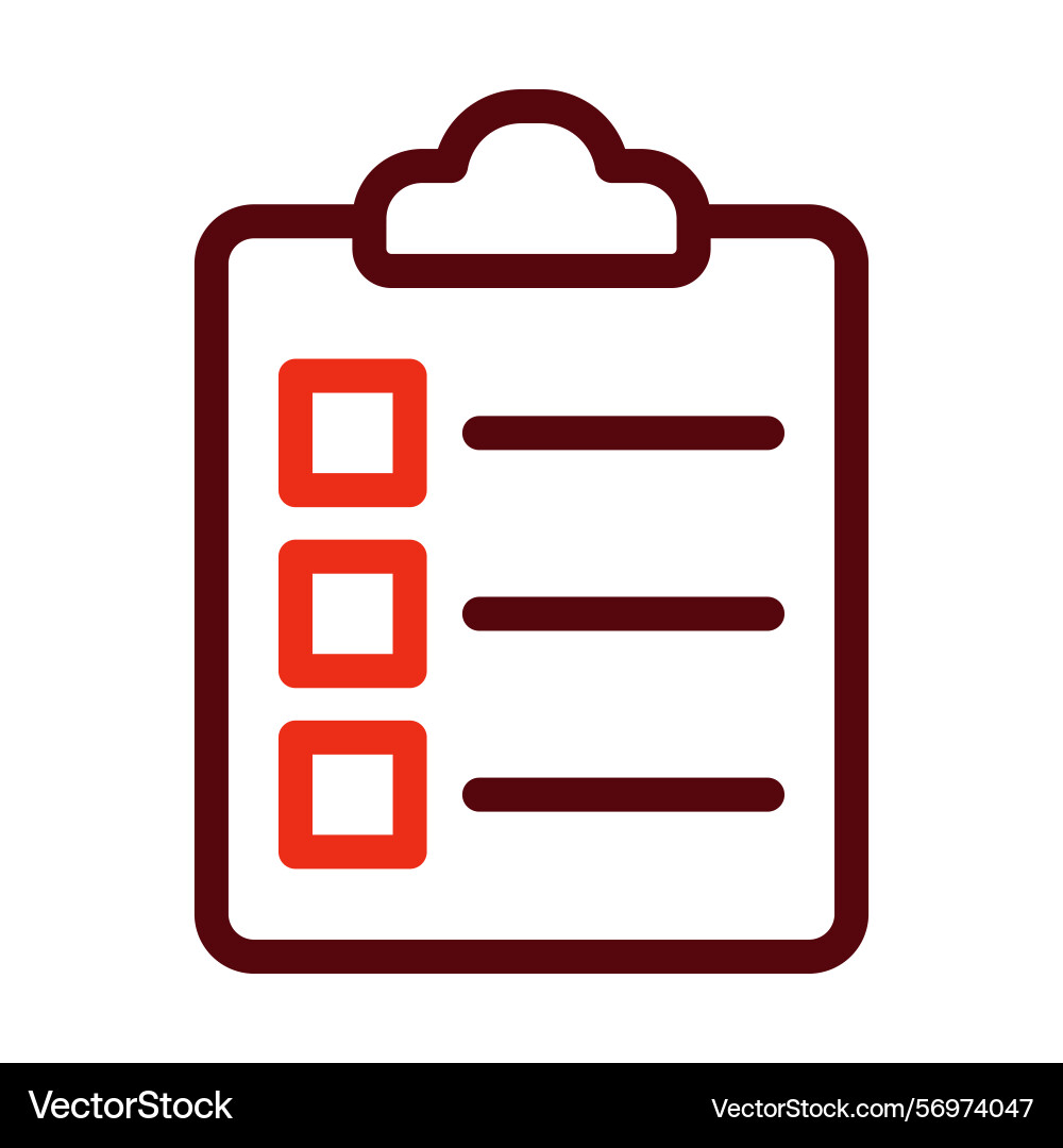 Task list thick line two color icons for personal Vector Image