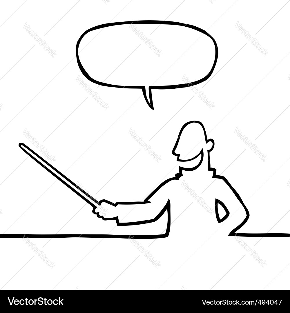 Teacher Pointing with Pointer vector image