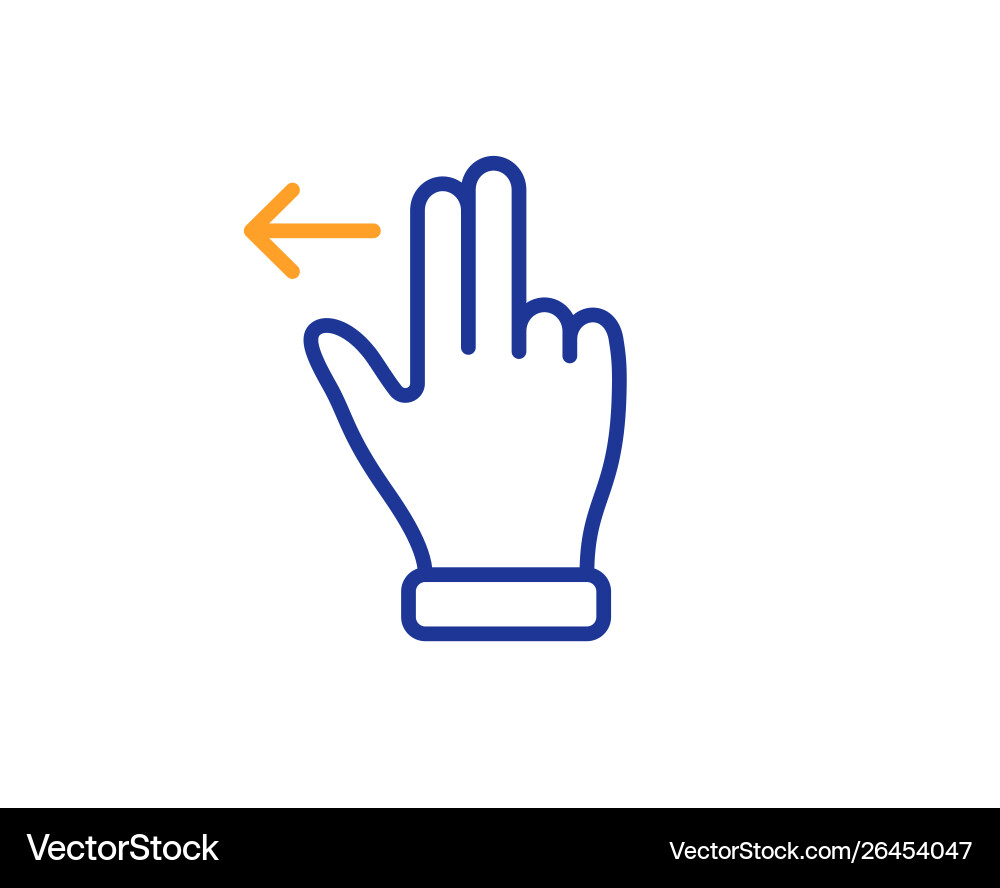 Touchscreen gesture line icon slide left arrow vector image
