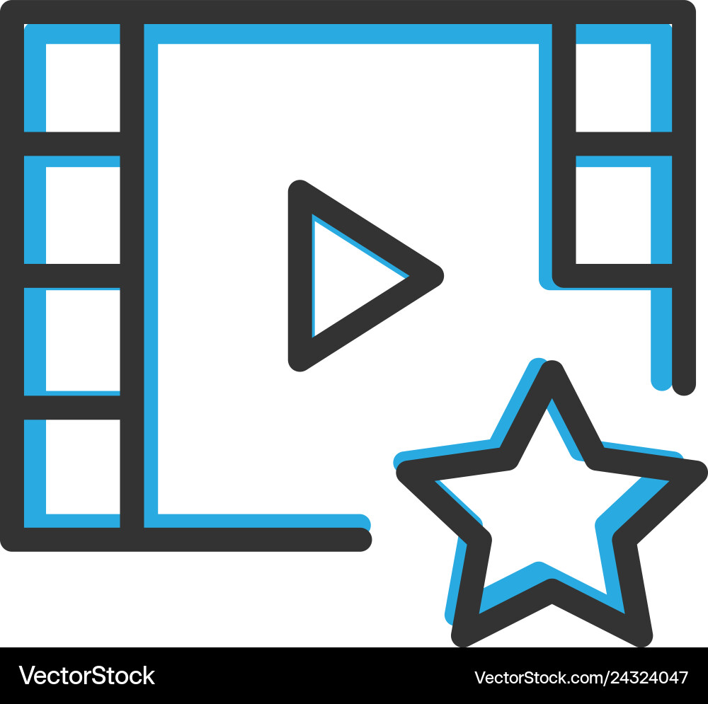 Video player icon design interaction line Video player icon design interaction line vector image