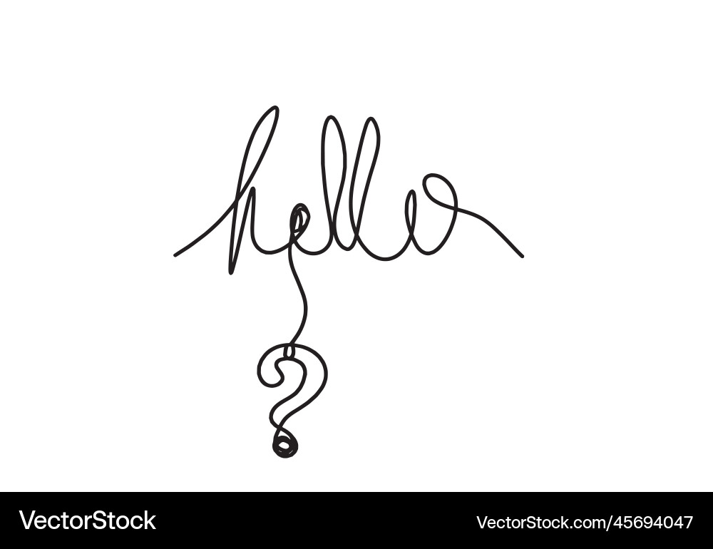 With question mark as continuous line drawing With question mark as continuous line drawing vector image