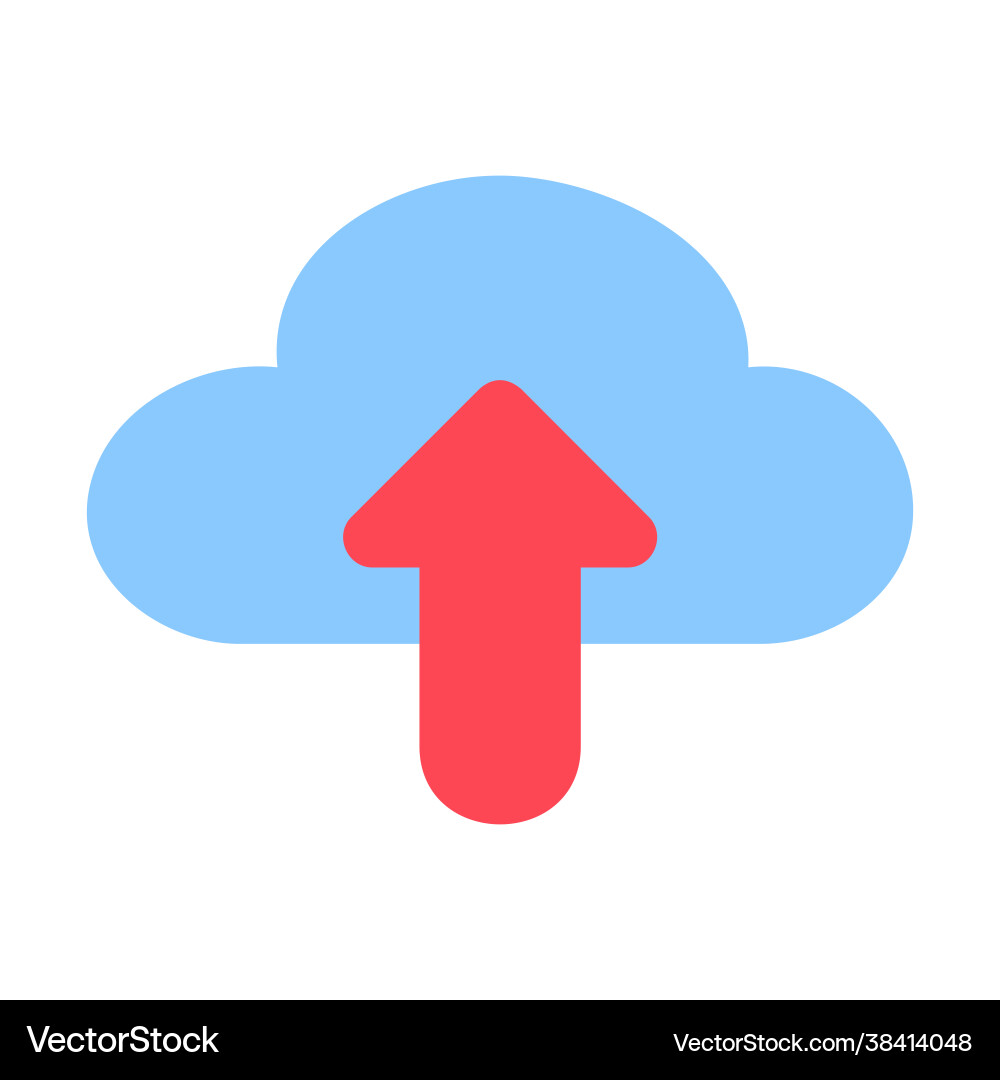 Cloud upload icon in flat style for any projects Cloud upload icon in flat style for any projects vector image