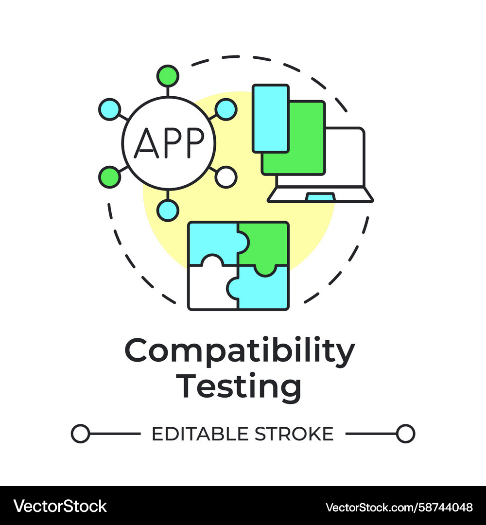 Compatibility testing multi color concept icon Compatibility testing multi color concept icon Vector Image