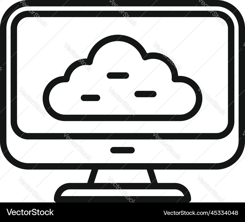Computer backup icon outline data cloud Computer backup icon outline data cloud vector image