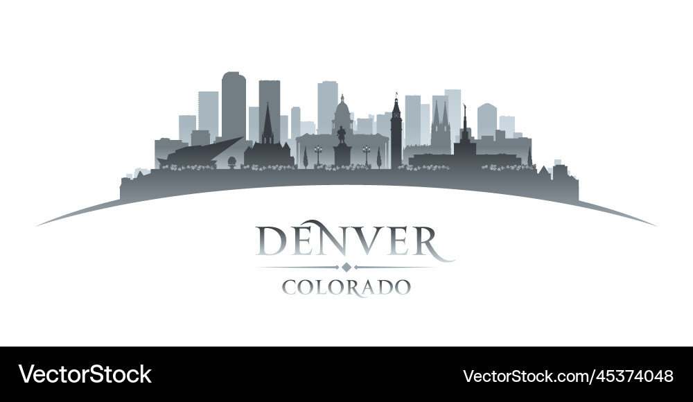 Denver colorado Stadt Silhouette weiß Hintergrund Denver colorado Stadt Silhouette weiß Hintergrund vektorbild