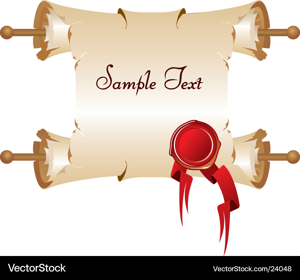 Elegant Scroll with Ribbon Vector Image