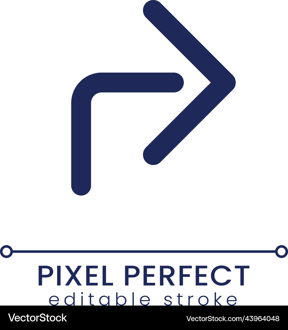 Forward arrow pixel perfect linear ui icon Forward arrow pixel perfect linear ui icon Vector Image