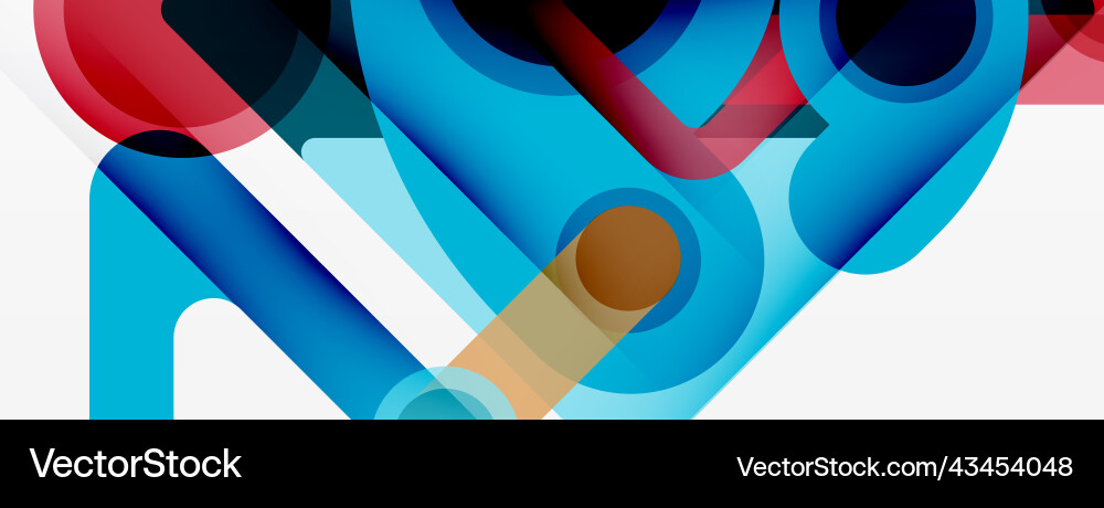 Geometric primitives lines circles abstract Vector Image