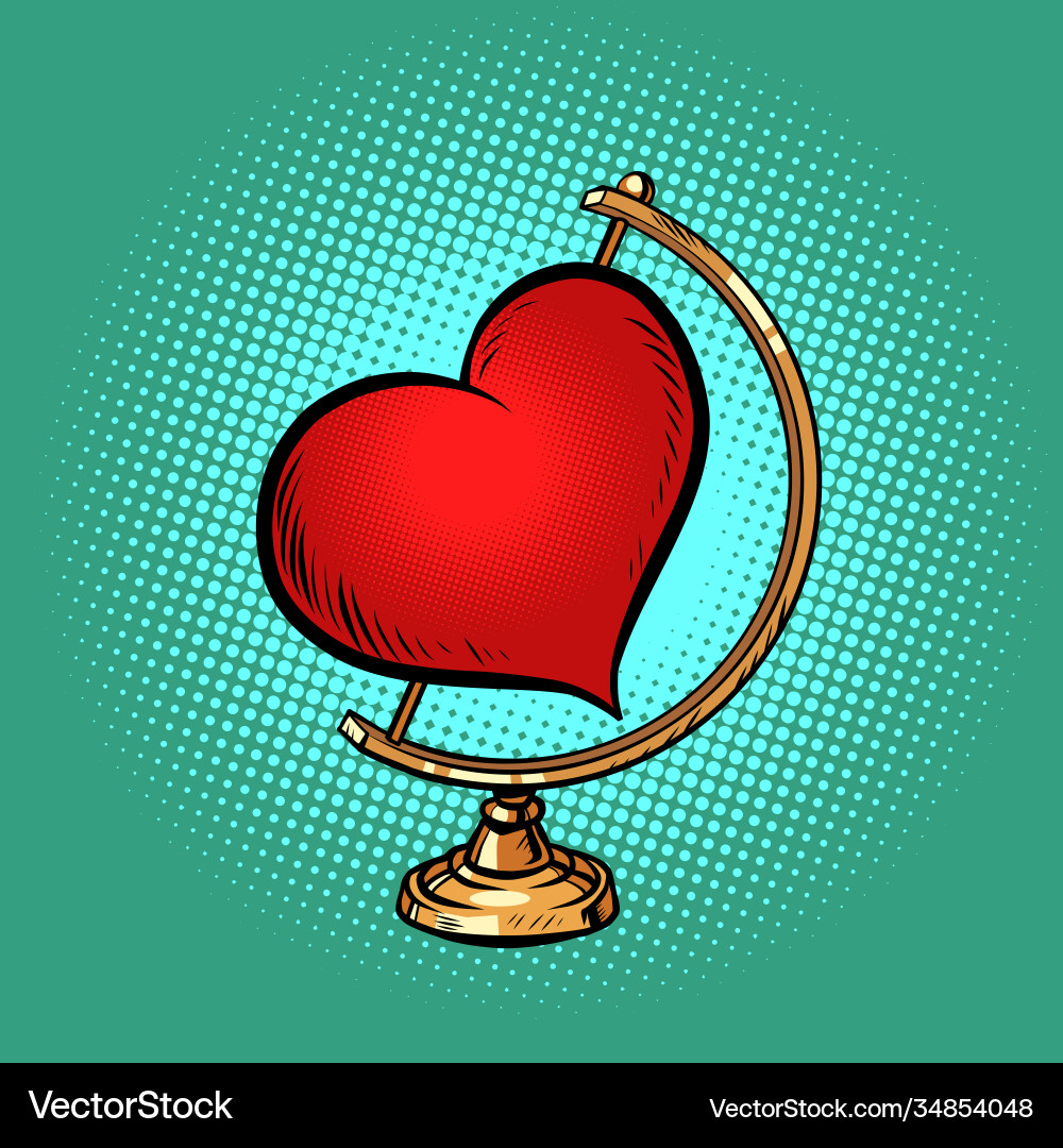 Globe internationale rote Herz Valentinstag Globe internationale rote Herz Valentinstag vektorbild
