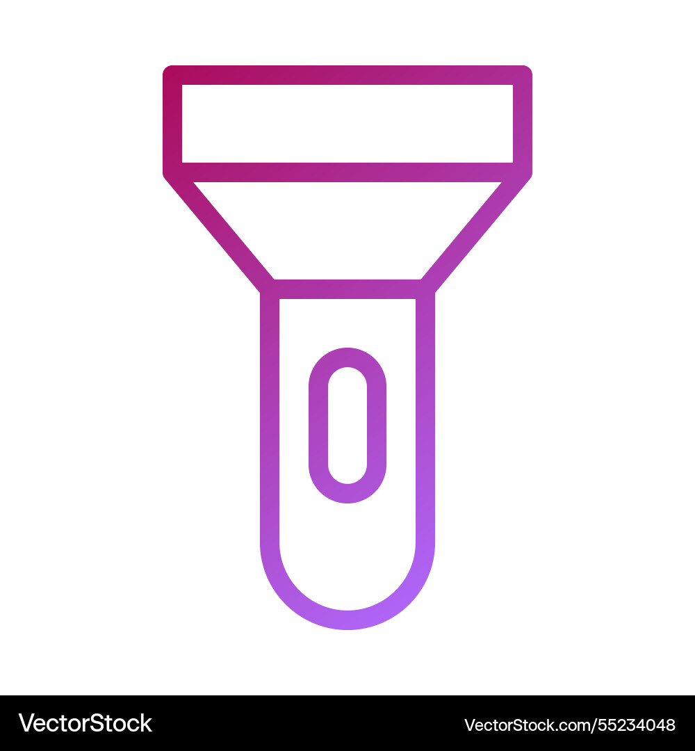 Gradient icon of flashlight with rounded shapes Vector Image
