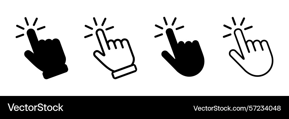 Hand click cursor icons set icon Hand click cursor icons set icon vector image