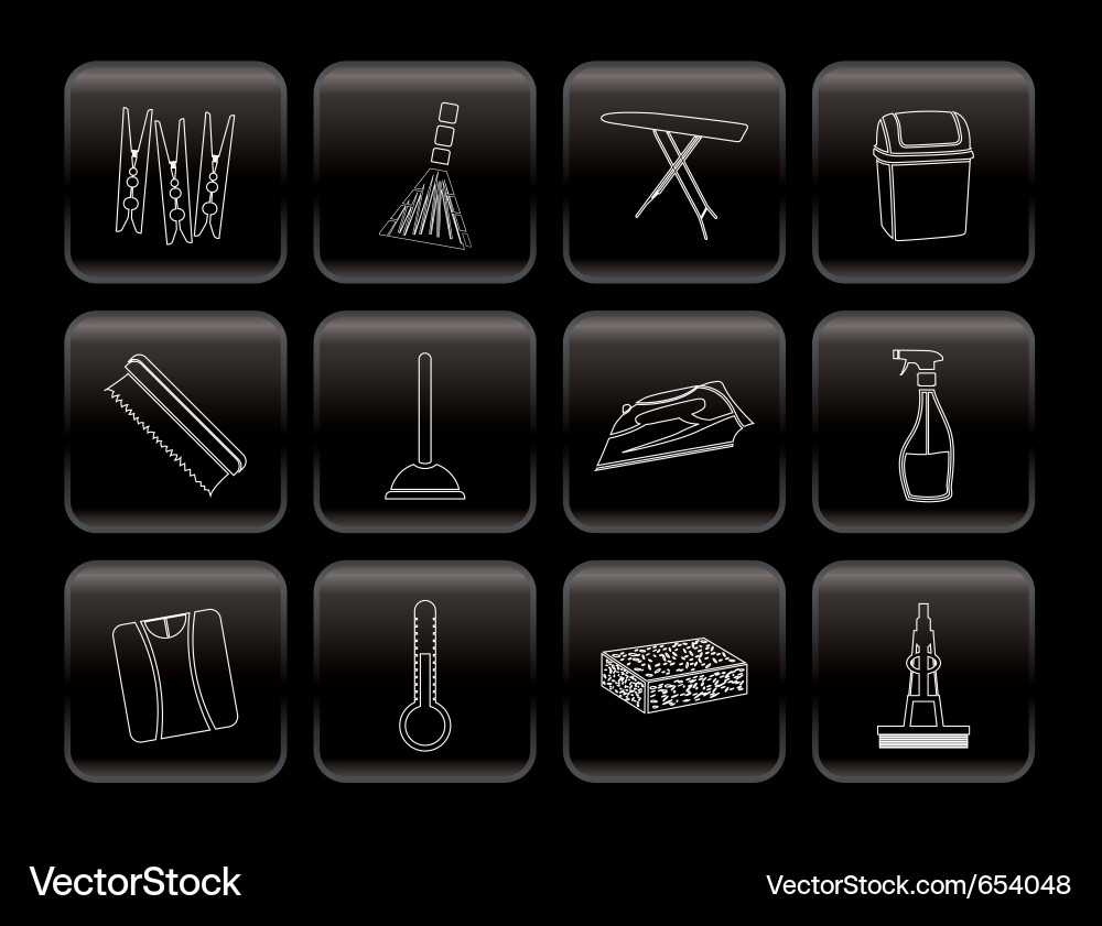 Home objects and tools icons vector image