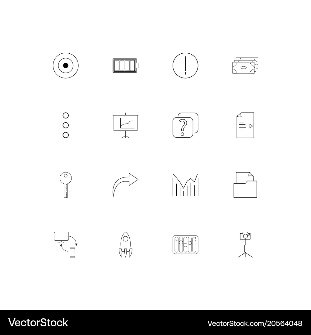 Internet of things simple linear icons set vector image