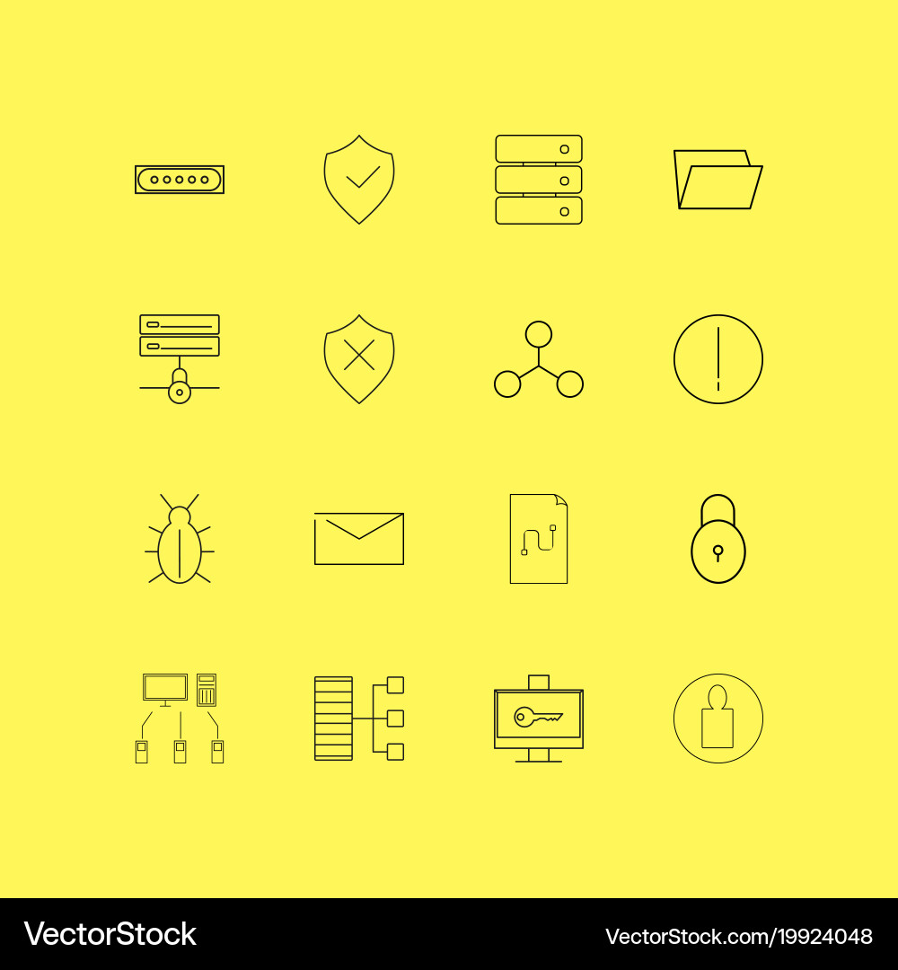 Internet technologies linear icon set simple vector image