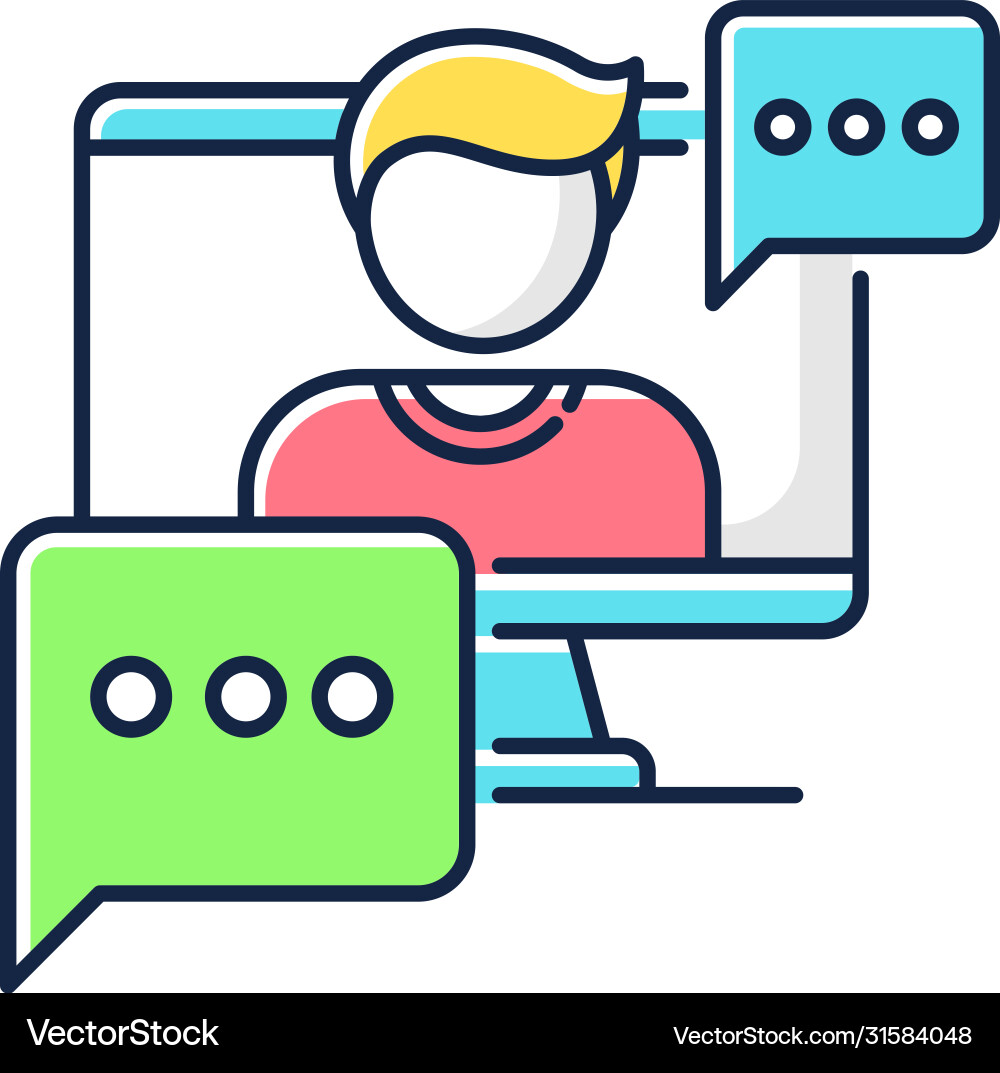 Interview video rgb color icon Interview video rgb color icon vector image