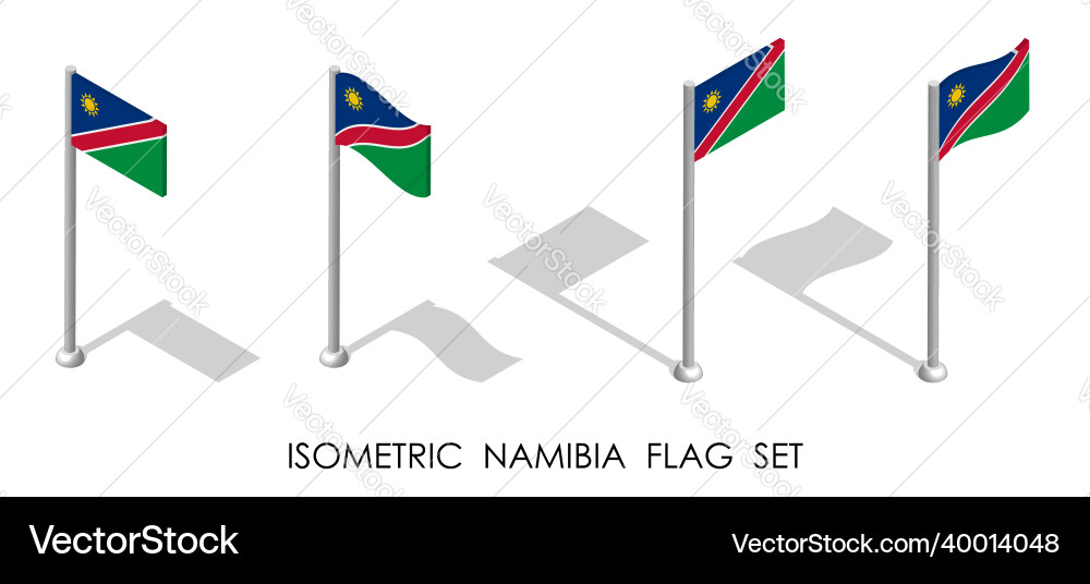 Isometric flag of namibia in static position vector image