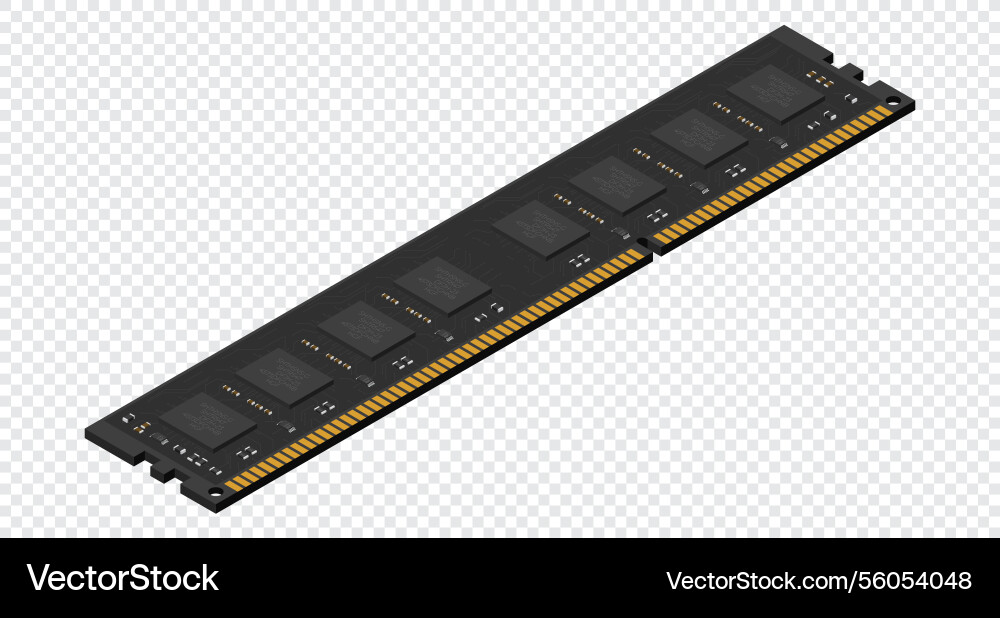 Isometric random access memory ram Isometric random access memory ram vector image
