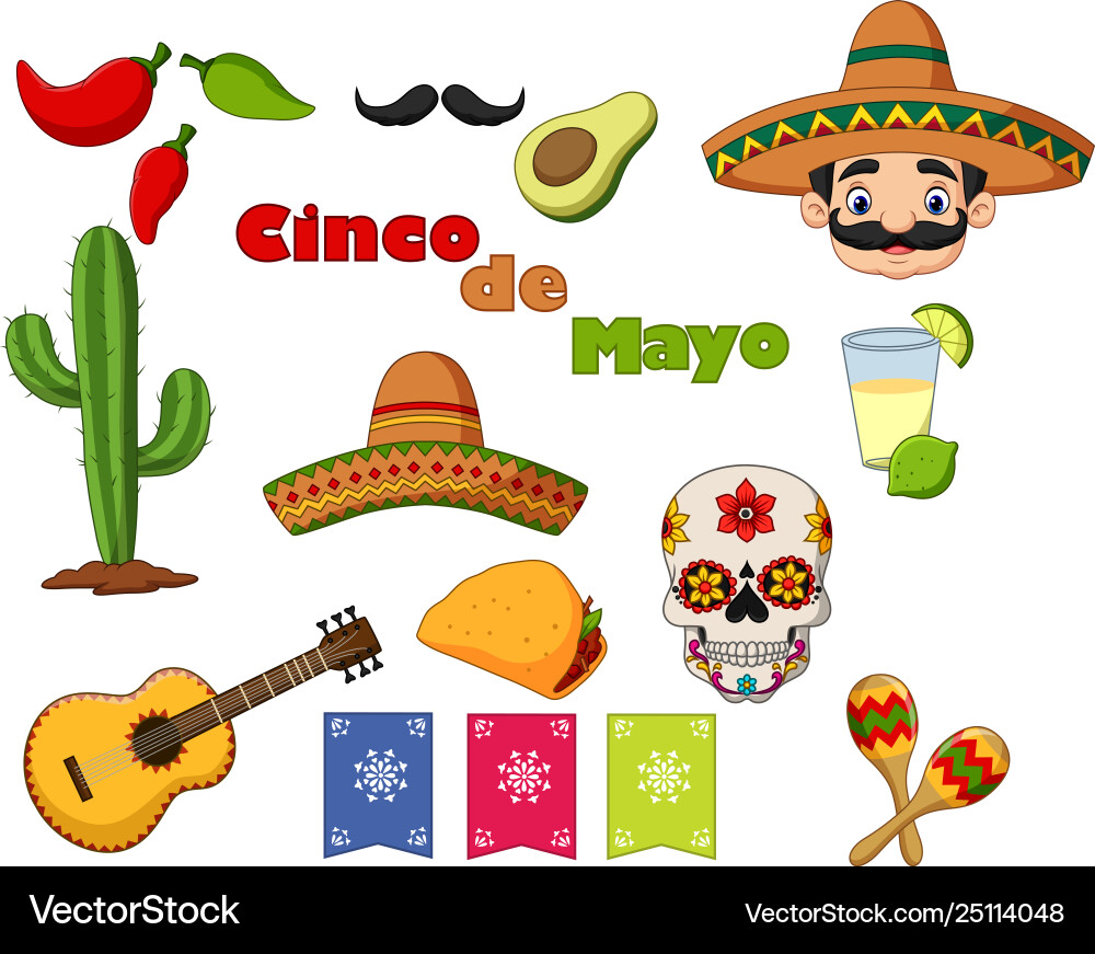 Kollektion cinco de mayo design elemente Kollektion cinco de mayo design elemente vektorbild