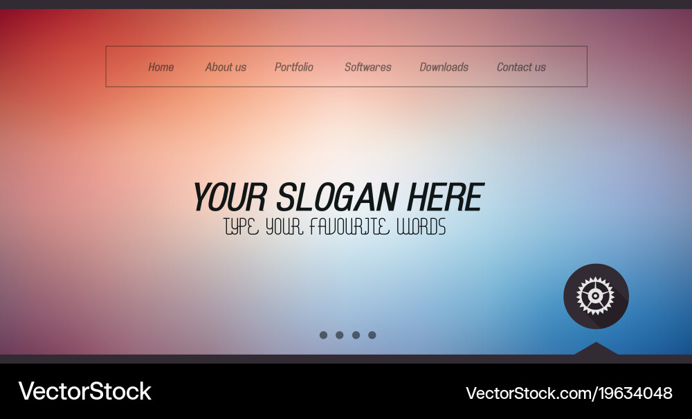 Minimal website home page design with slider vector image