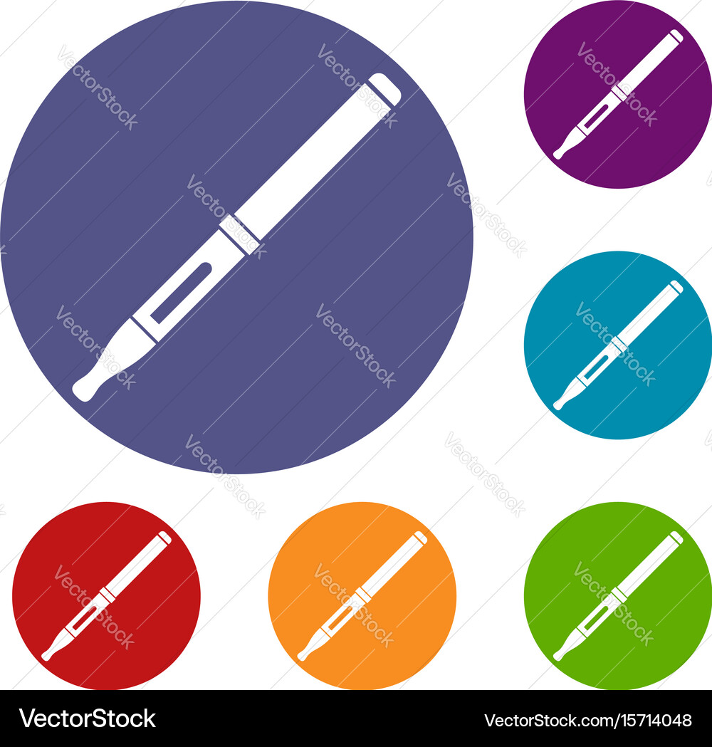 Mod and clearomizer in the kit icons set Vector Image