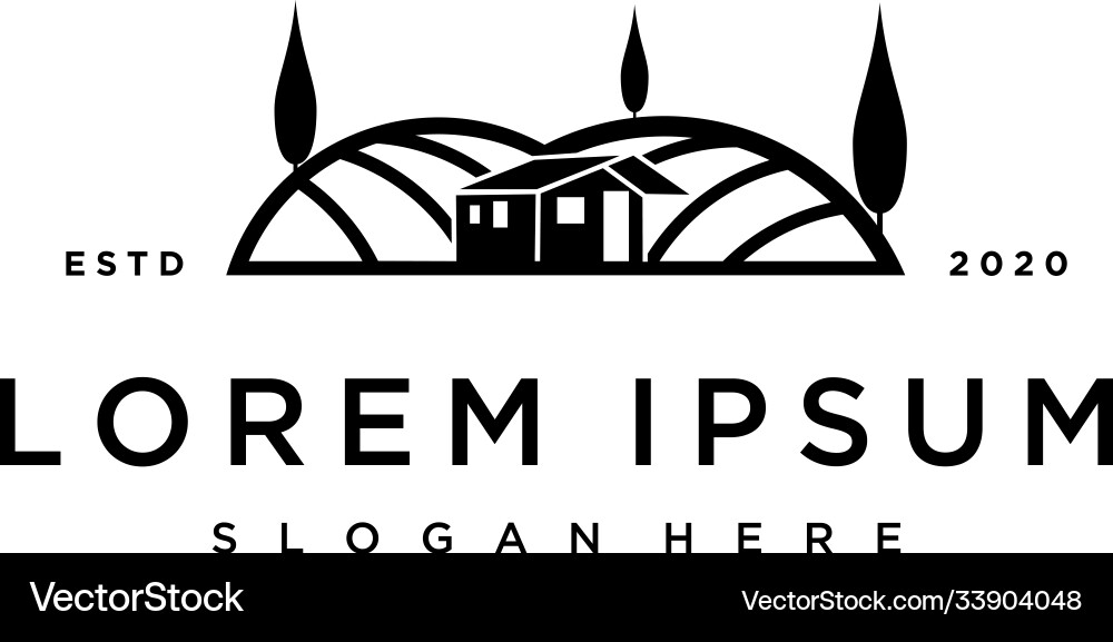 Mountain house logo design concept Mountain house logo design concept Vector Image