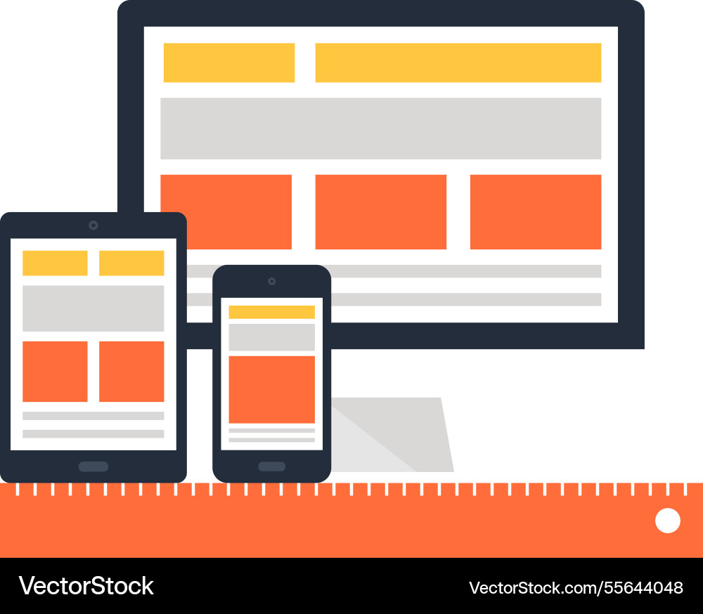 Responsive design flat web icon concept vector image