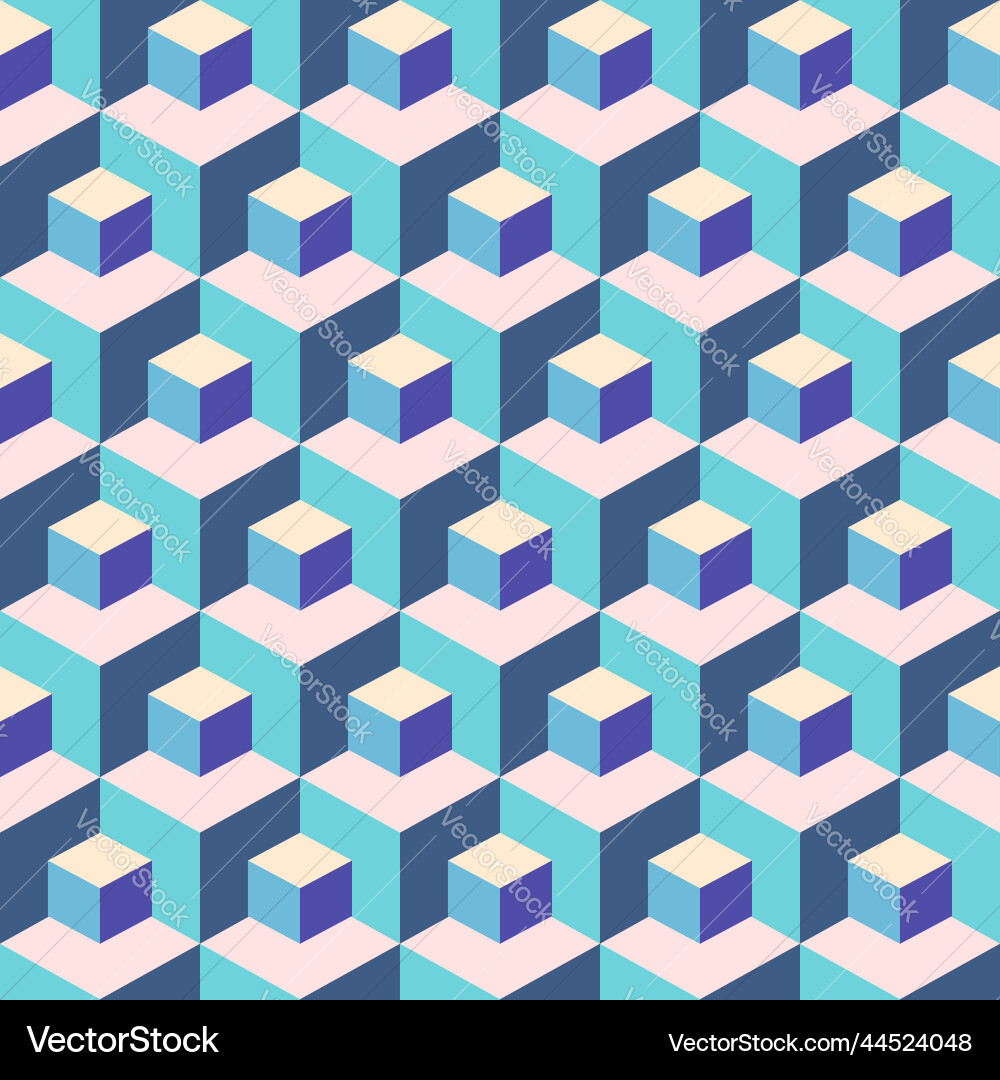 Seamless pattern of small and large cubes Seamless pattern of small and large cubes vector image