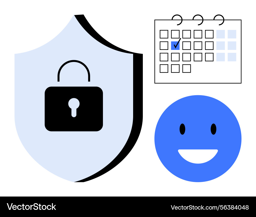 Secure access management with calendar Secure access management with calendar vector image