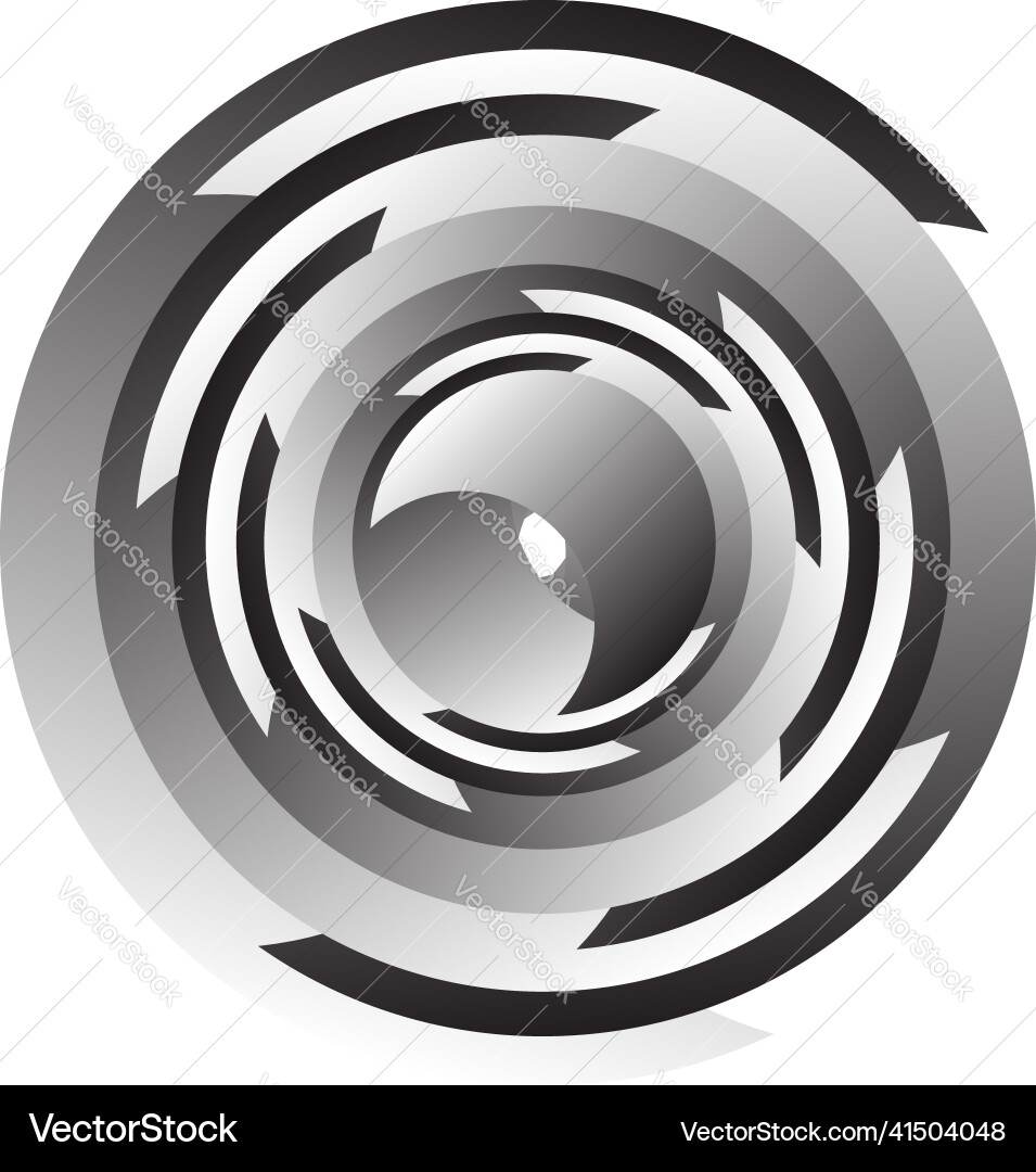 Spiral swirl twirl rotating segmented circle Spiral swirl twirl rotating segmented circle vector image